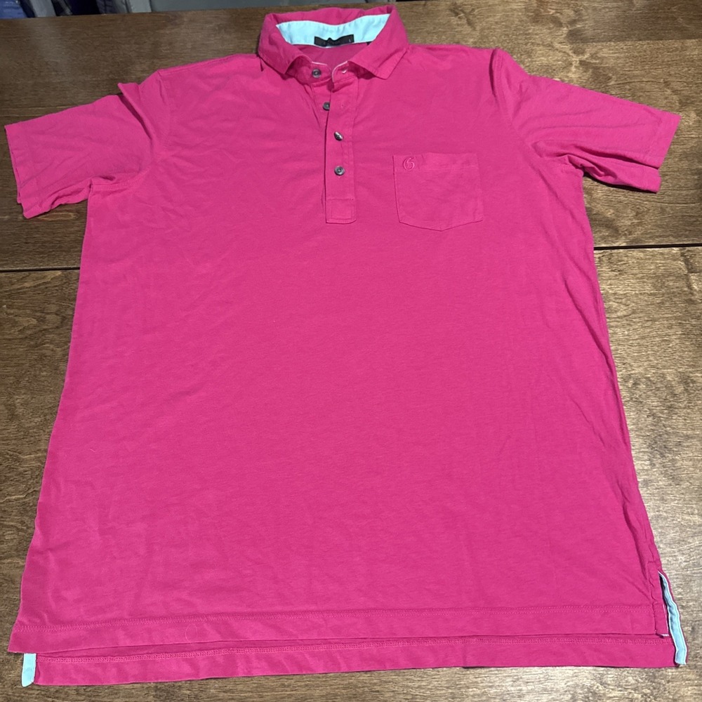 Greyson Pink Polo Shirt Large